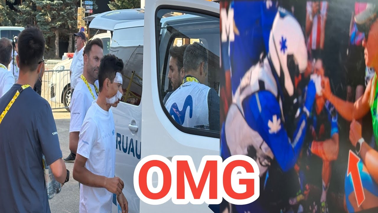 Watch Einer Rubio out of Tour de France after crashing into UAE Team Emirates car 