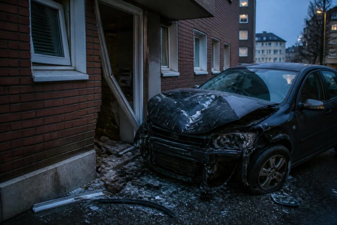 tragique accident à rennes : un conducteur décède après une attaque à la voiture-bélier contre le siège d’un bailleur social. enquête en cours pour comprendre les circonstances.